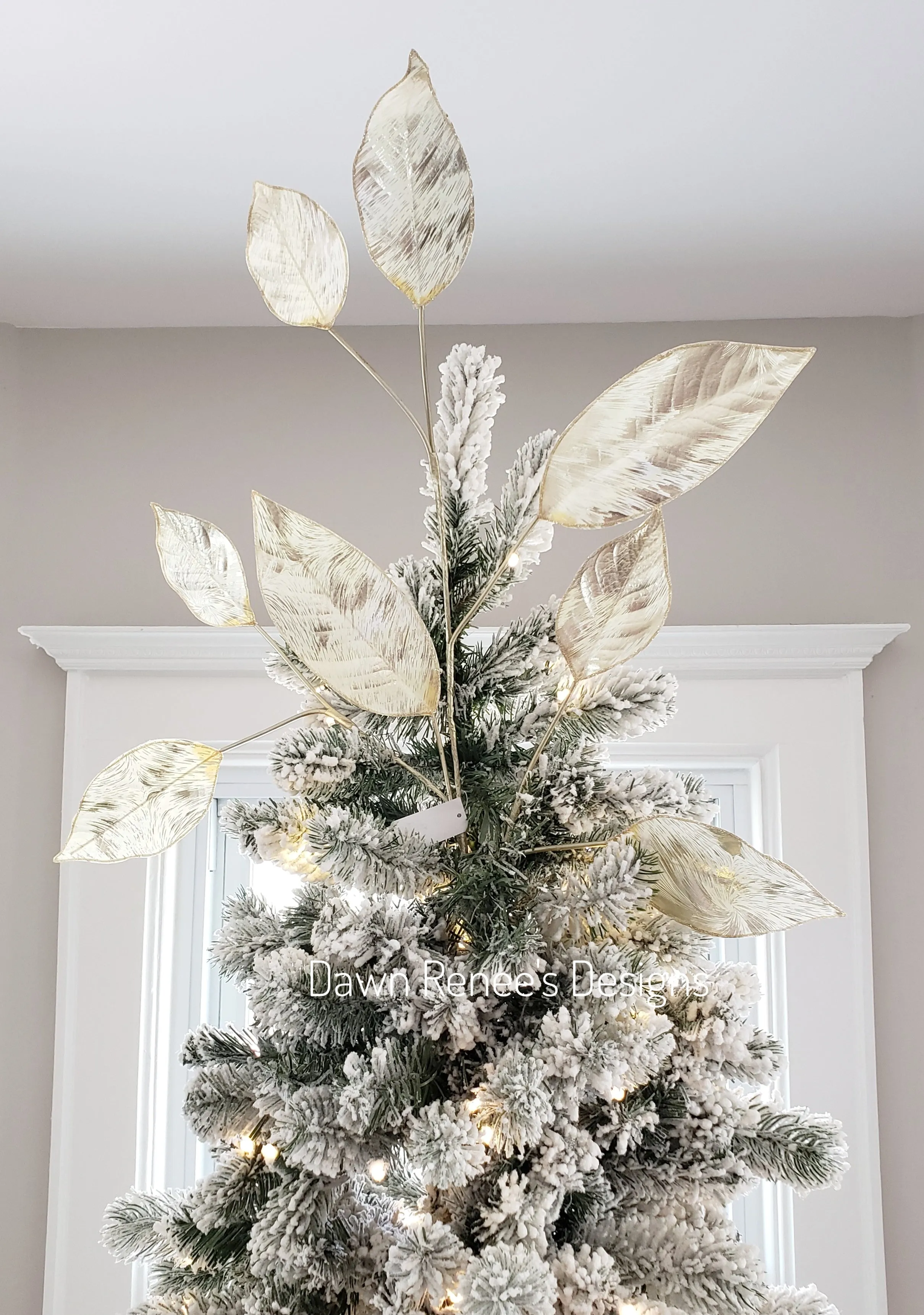 37.5 in Gold Glitter Magnolia Leaf Christmas Spray