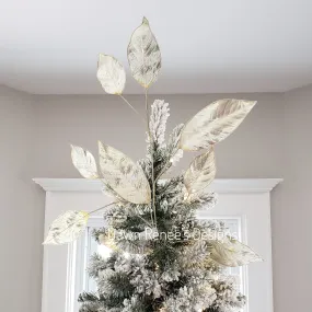 37.5 in Gold Glitter Magnolia Leaf Christmas Spray
