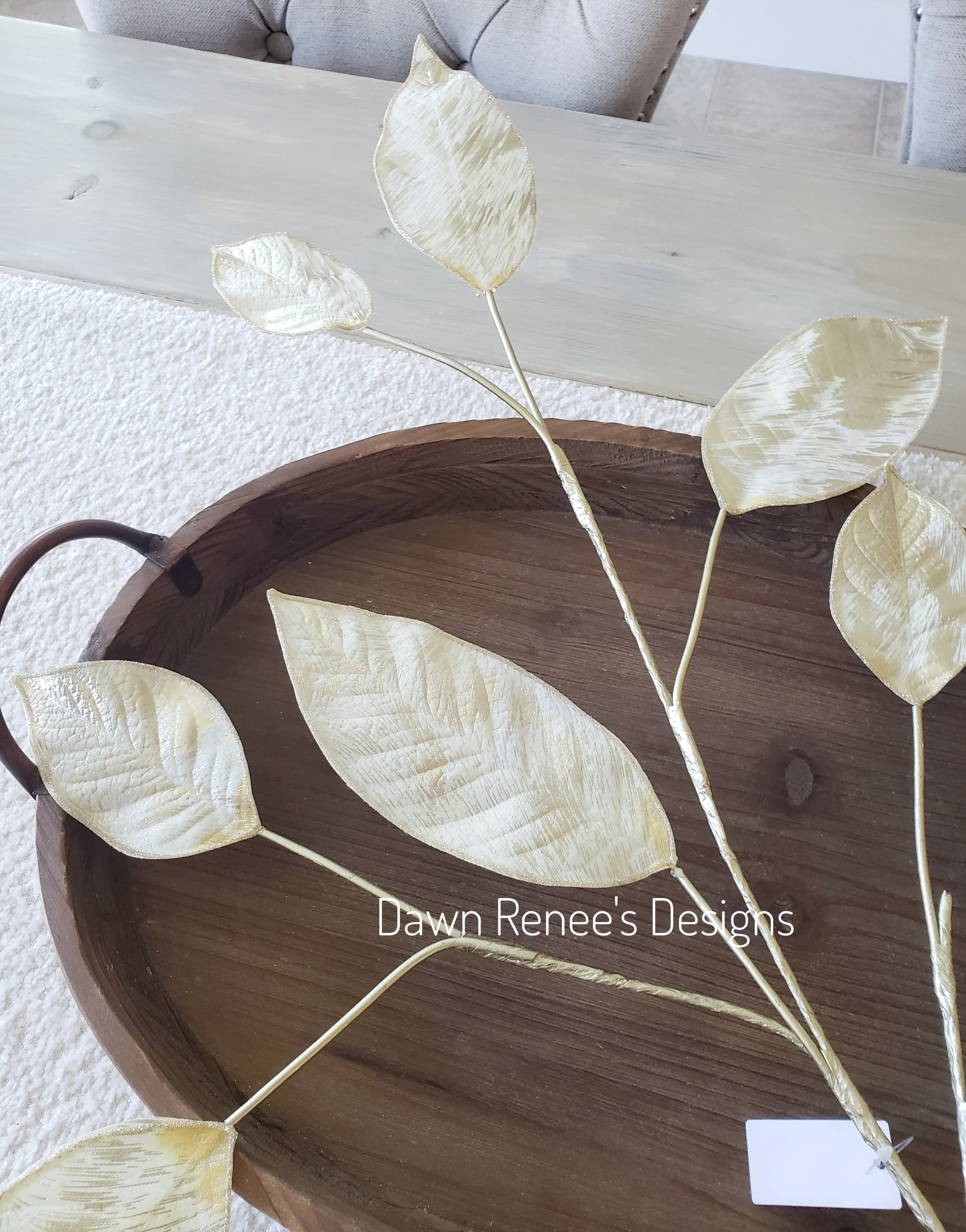 37.5 in Gold Glitter Magnolia Leaf Christmas Spray