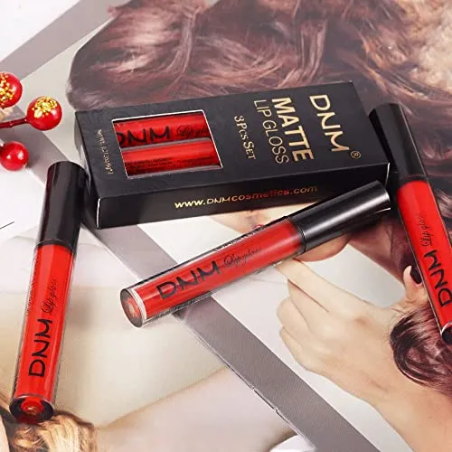 3Pcs Red, Redder & Reddest Matte 24-hour Liquid Lipstick Set