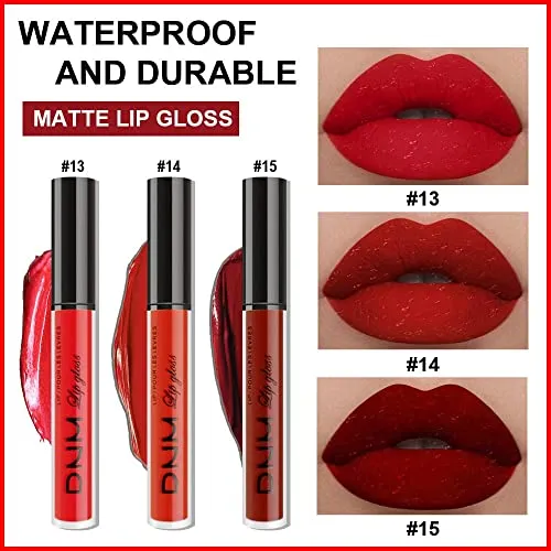 3Pcs Red, Redder & Reddest Matte 24-hour Liquid Lipstick Set