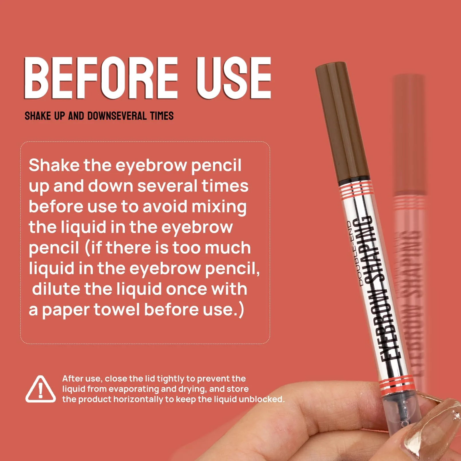9705 2in1 Hilibrand 4-Pronged Dual-Ended Eyebrow Pencil&Eyebrow Gel, 4-Pronged Ultra-Fine Realistic Eyebrow Pencil End, Eyebrow Setting Wax End, Waterproof, Sweatproof, Long-Lasting (2#Dark Brown)