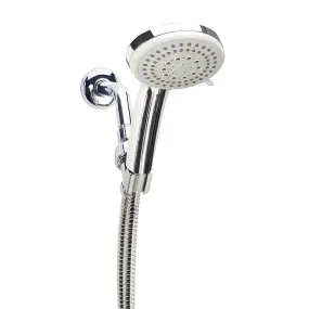 Bath Bliss Fiji 5-Function Monsoon Showerhead and Cord Set, Grey-Chrome