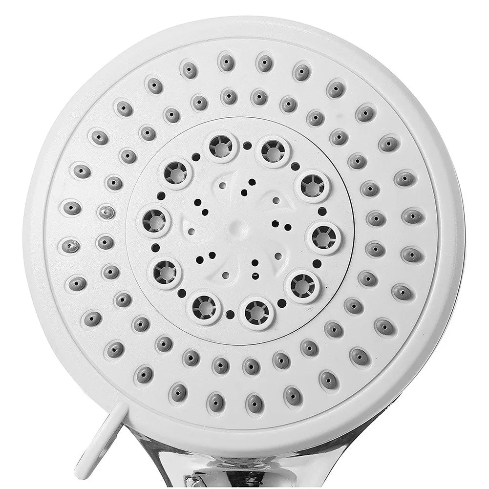 Bath Bliss Fiji 5-Function Monsoon Showerhead and Cord Set, Grey-Chrome
