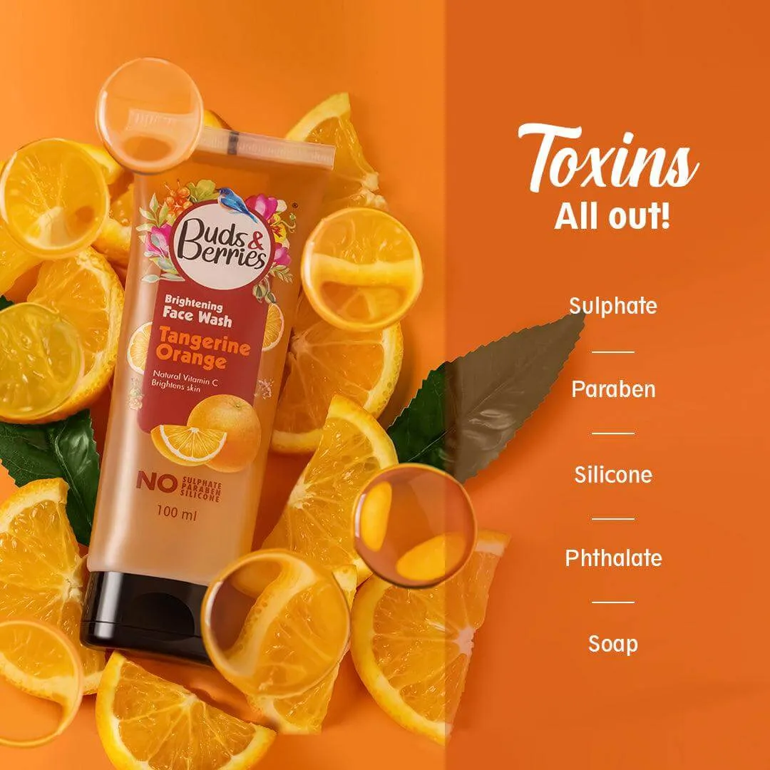 Brightening Tangerine Orange Face Wash With Natural Vitamin C for Glowing Skin | pH Balanced Gentle Facewash | No Sulphate, No Paraben (100 ml)