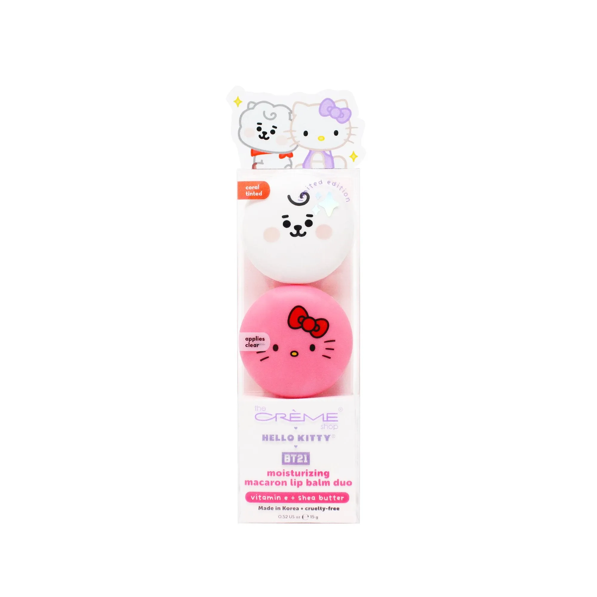 Hello Kitty & BT21 RJ Moisturizing Macaron Lip Balm Duo