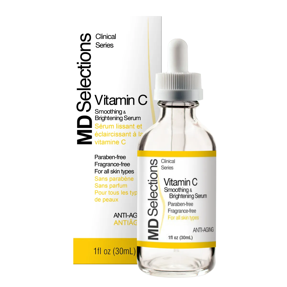 MD Selections Vitamin C Brightening Serum for Face, 1 oz