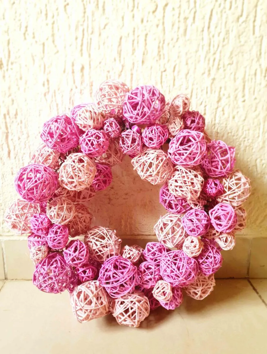 Pink Door Christmas Wreath