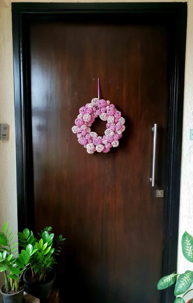 Pink Door Christmas Wreath