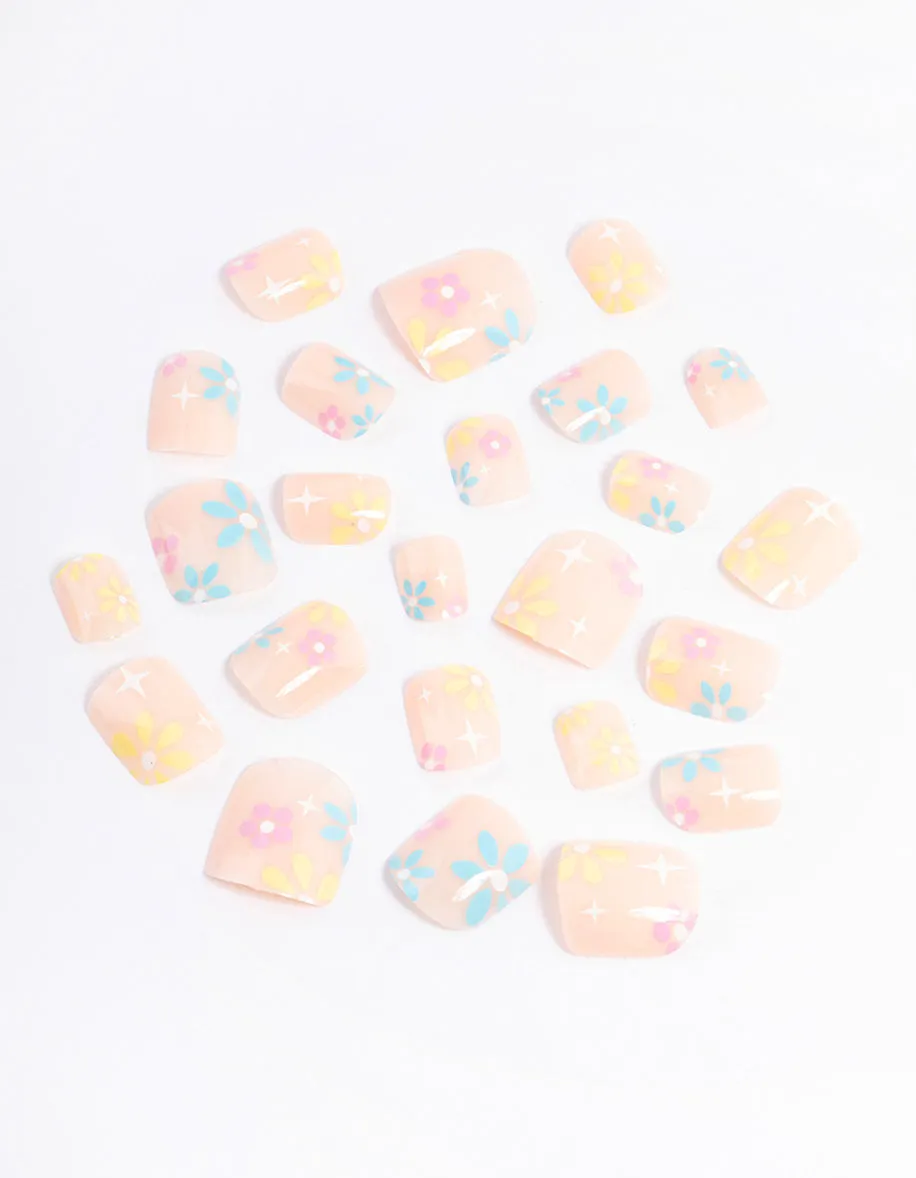 Tweens Blush Daisy Press On Nails